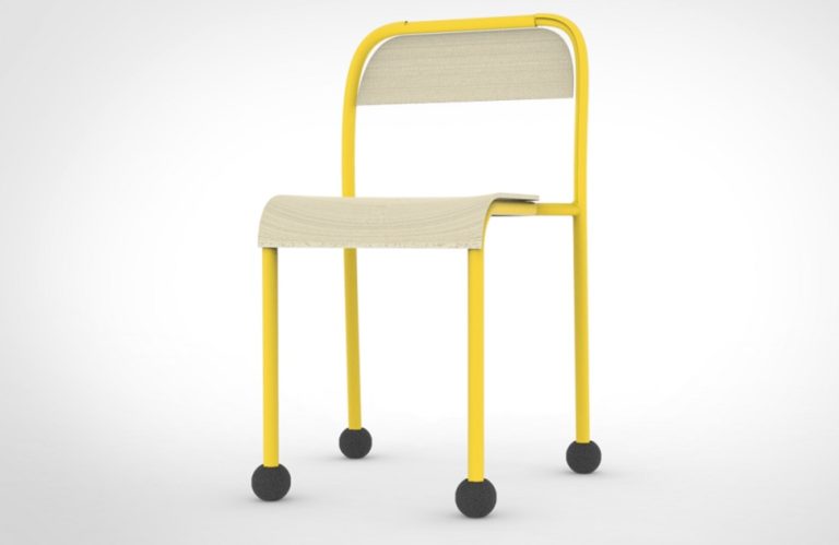 school chair with epp noise pads